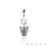 316L SURGICAL STEEL MULTI CZ JAGUAR BELLY BUTTON NAVEL RING 